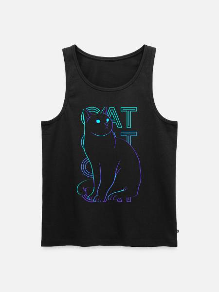 Cat Retro Gift - Men's Premium Organic Tank Top - black