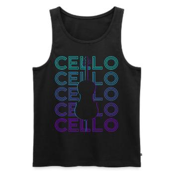 Violoncelle Violoncelliste Rétro Cadeau - Débardeur bio Premium Homme - noir - Devant - Michal (187cm)