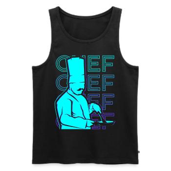 Chef Cooking Retro Cadeau - Débardeur bio Premium Homme - noir - Devant - AI Model Male 178 light (178cm)