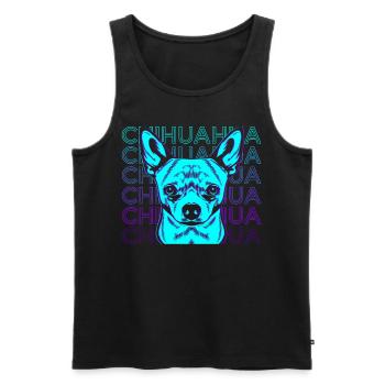 Chihuahua Retro Gift - Men's Premium Organic Tank Top - black - Front - Michal (187cm)