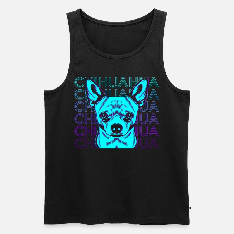 Chihuahua Retro Geschenk - Männer Premium Bio Tank Top - Schwarz
