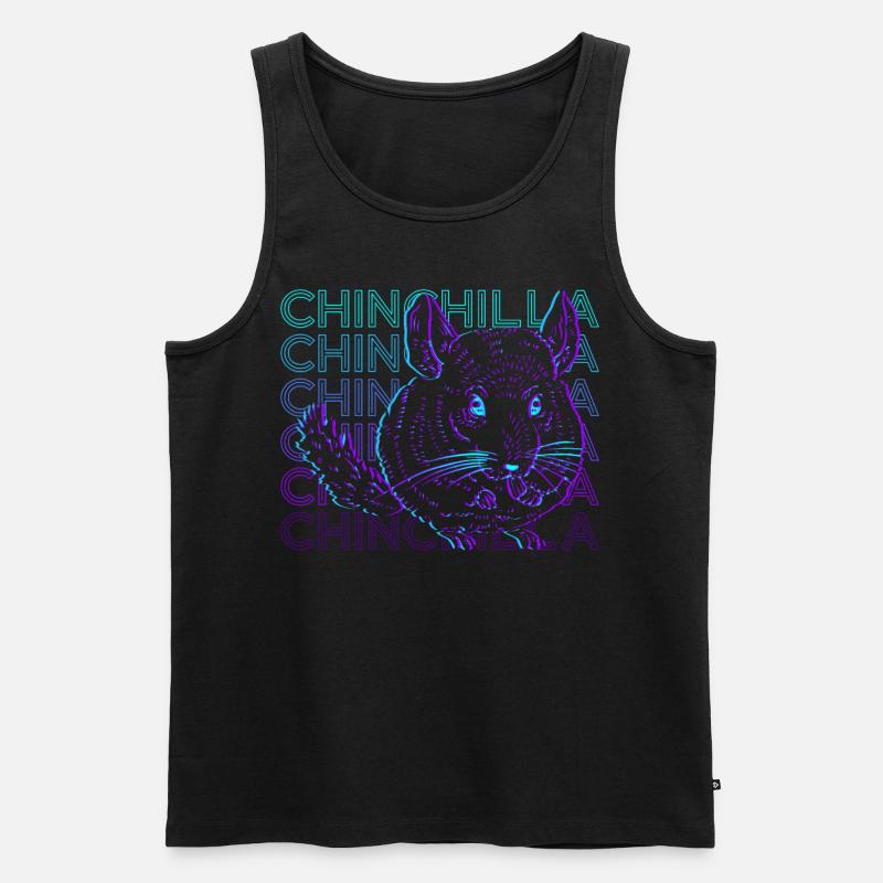 Chinchilla Retro Geschenk - Männer Premium Bio Tank Top - Schwarz