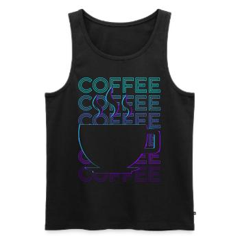 Kaffee Retro Geschenk - Männer Premium Bio Tank Top - Schwarz - Vorne - Michal (187cm)