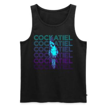 Cockatiel Retro Cadeau - Débardeur bio Premium Homme - noir - Devant - AI Model Male 178 light (178cm)