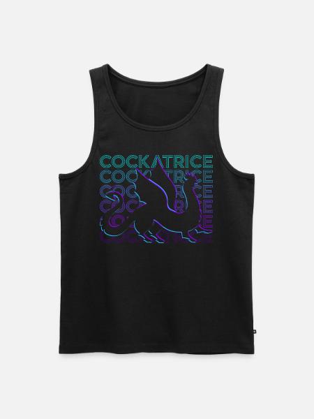 Cockatrice Medieval Bestiary Retro Gesc - Men's Premium Organic Tank Top - black
