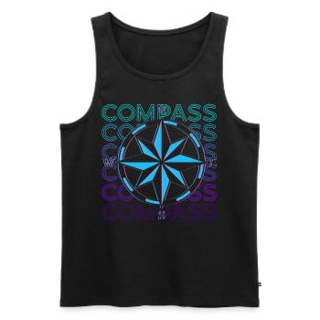 Compass Retro Cadeau - Débardeur bio Premium Homme - noir - Devant - Michal (187cm)