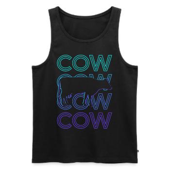 Cow Farmer Farm Farm Retro Gift - Men's Premium Organic Tank Top - black - Front - AI Model Male 178 light (178cm)