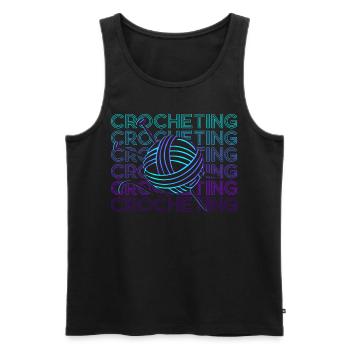 Crochet Crochet Crochet Cadeau Rétro - Débardeur bio Premium Homme - noir - Devant - Michal (187cm)