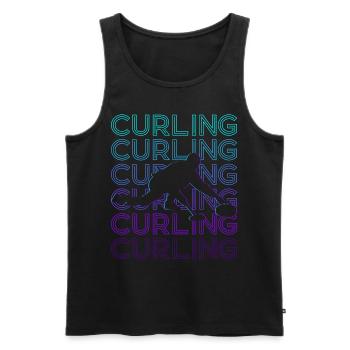 Curling Retro Gift - Men's Premium Organic Tank Top - black - Front - Michal (187cm)