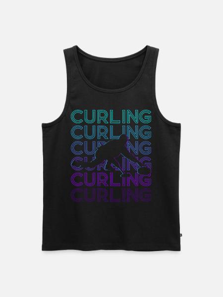 Curling Retro Gift - Men's Premium Organic Tank Top - black
