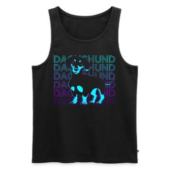 Dackel Retro Geschenk - Männer Premium Bio Tank Top - Schwarz - Vorne - AI Model Male 178 light (178cm)