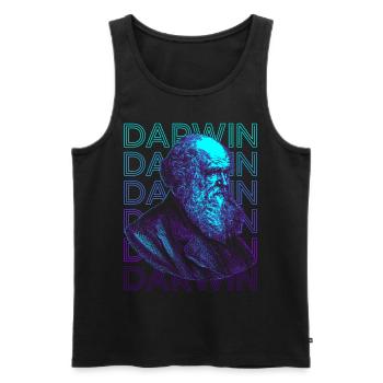 Charles Darwin Evolutionstheorie Retro Geschenk - Männer Premium Bio Tank Top - Schwarz - Vorne - AI Model Male 178 light (178cm)