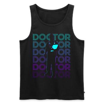 Doktor Retro Geschenk - Männer Premium Bio Tank Top - Schwarz - Vorne - Michal (187cm)