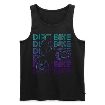 Dirt Bike Motocross Moto Retro Cadeau - Débardeur bio Premium Homme - noir - Devant - Michal (187cm)