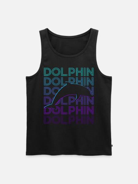 Delphin Retro Geschenk - Männer Premium Bio Tank Top - Schwarz