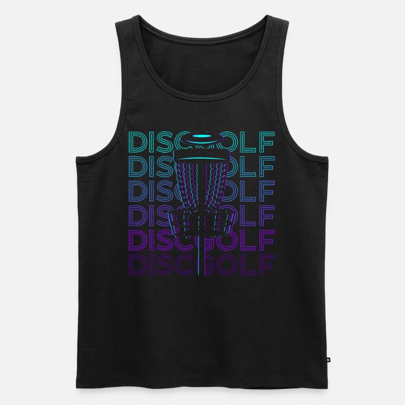 Discgolf Retro Geschenk - Männer Premium Bio Tank Top - Schwarz