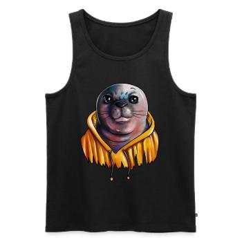 Kids Seal Holiday Sea Allemagne du Nord Mer du Nord - Débardeur bio Premium Homme - noir - Devant - Michal (187cm)