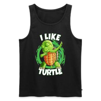 Wasser Liebhaber Schildkröte Dabbing Spaßshirt - Männer Premium Bio Tank Top - Schwarz - Vorne - AI Model Male 178 light (178cm)