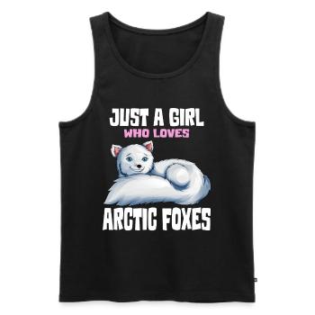 Fuchs Arctic Fox Mädchen Frauen Liebhaberdesign - Männer Premium Bio Tank Top - Schwarz - Vorne - AI Model Male 178 light (178cm)