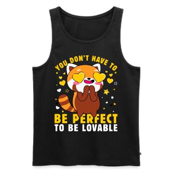 You don't have to be perfect to be Lovable - Men's Premium Organic Tank Top - black - Front - AI Model Male 178 light (178cm)
