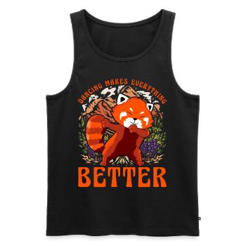 Dancing makes everything betterRoter Panda - Männer Premium Bio Tank Top - Schwarz - Vorne - AI Model Male 178 light (178cm)