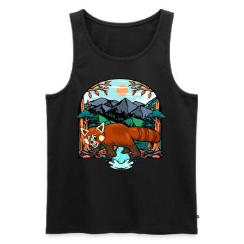 Roter Panda - Männer Premium Bio Tank Top - Schwarz - Vorne - AI Model Male 178 light (178cm)