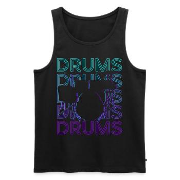 Drums Retro Gift - Men's Premium Organic Tank Top - black - Front - AI Model Male 178 light (178cm)