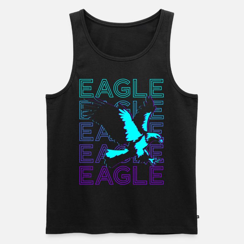 Eagle Retro Geschenk - Männer Premium Bio Tank Top - Schwarz