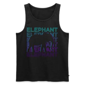 Elefant Retro Geschenk - Männer Premium Bio Tank Top - Schwarz - Vorne - AI Model Male 178 light (178cm)