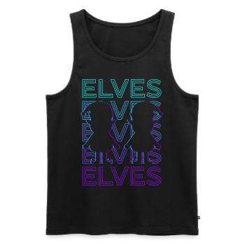 Elfen Elf Retro Geschenk - Männer Premium Bio Tank Top - Schwarz - Vorne - AI Model Male 178 light (178cm)