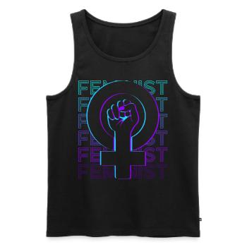 Feminist Feminism Retro Gift - Men's Premium Organic Tank Top - black - Front - Michal (187cm)