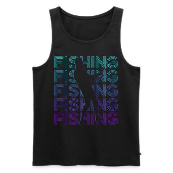 Angeln Fischer Retro Geschenk - Männer Premium Bio Tank Top - Schwarz - Vorne - AI Model Male 178 light (178cm)