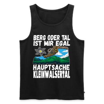 Berg oder Tal ist mir egal hauptsache - Männer Premium Bio Tank Top - Schwarz - Vorne - Michal (187cm)