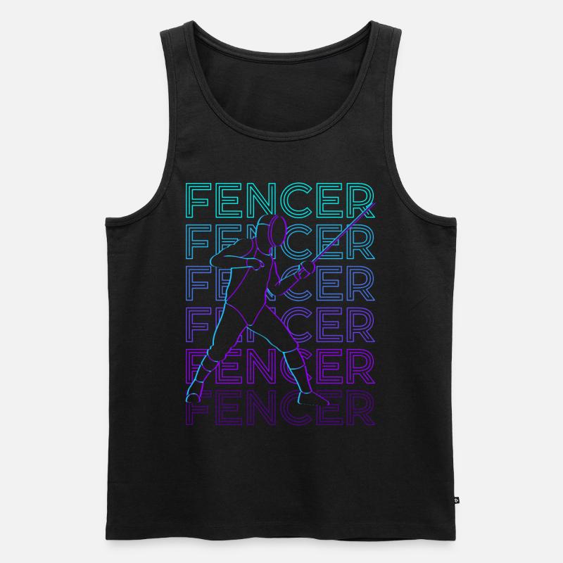 Fechter Fechten Retro Geschenk - Männer Premium Bio Tank Top - Schwarz