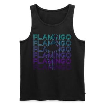 Flamingo Retro Cadeau - Débardeur bio Premium Homme - noir - Devant - AI Model Male 178 light (178cm)