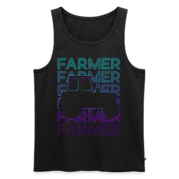 Farmer Farm Farm Tractor Retro Geschen - Men's Premium Organic Tank Top - black - Front - AI Model Male 178 light (178cm)