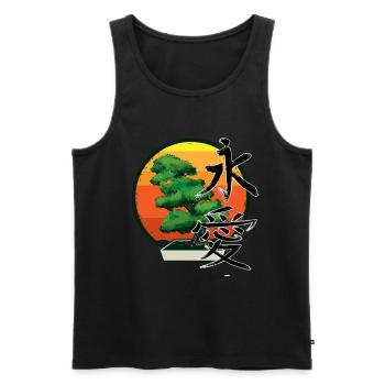 Bonsai Baum Buddhist Zen Japanisches Bonsai - Männer Premium Bio Tank Top - Schwarz - Vorne - Michal (187cm)