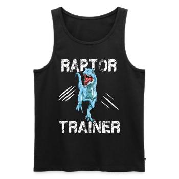 Raptor Trainer Dinosaurier Velociraptor Dino - Männer Premium Bio Tank Top - Schwarz - Vorne - Michal (187cm)