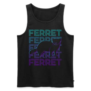 Ferret Retro Cadeau - Débardeur bio Premium Homme - noir - Devant - AI Model Male 178 light (178cm)