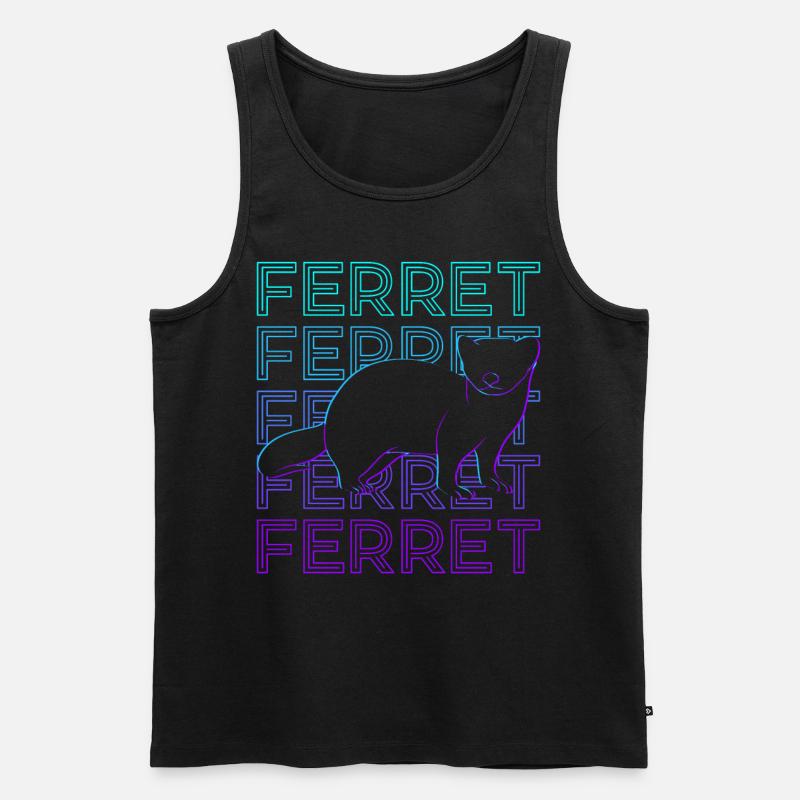 Frettchen Retro Geschenk - Männer Premium Bio Tank Top - Schwarz