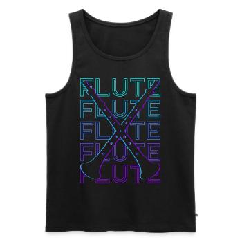 Flute Flutist Retro Gift - Men's Premium Organic Tank Top - black - Front - AI Model Male 178 light (178cm)