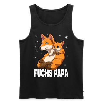 Fuchs Papa und Baby Papa Vatertag für einen Papa - Männer Premium Bio Tank Top - Schwarz - Vorne - Michal (187cm)