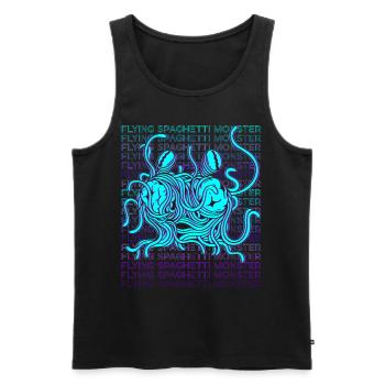 Flying Spaghetti Monster Pastafari FSM Atheist Ges - Men's Premium Organic Tank Top - black - Front - AI Model Male 178 light (178cm)