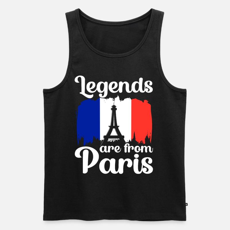 Frankreich - Männer Premium Bio Tank Top - Schwarz