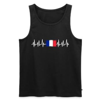 France Gift Paris Français Français Monaco - Débardeur bio Premium Homme - noir - Devant - Michal (187cm)