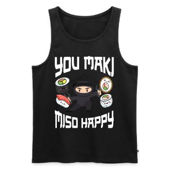 Ninja Ninjutsu Judo Katana Kids Shuriken Warrior - Men's Premium Organic Tank Top - black - Front - AI Model Male 178 light (178cm)