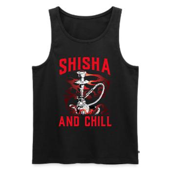 Shisha Tshirt Men Women's Hookah Pipe - Men's Premium Organic Tank Top - black - Front - AI Model Male 178 light (178cm)