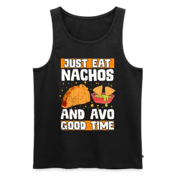 Taco Mexico Food Fast Food Nachos Fiesta Salsa - Men's Premium Organic Tank Top - black - Front - AI Model Male 178 light (178cm)
