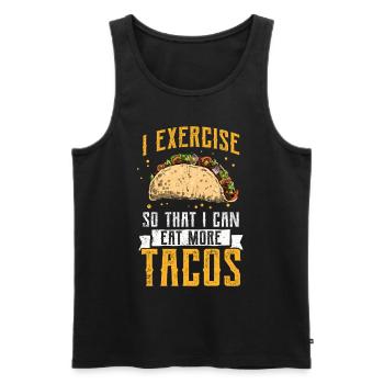 Taco Mexico Food Fast Food Nachos Fiesta Salsa - Men's Premium Organic Tank Top - black - Front - AI Model Male 178 light (178cm)