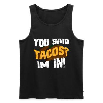 Taco Mardi Torero Salsa Latino Nacho Mexicain - Débardeur bio Premium Homme - noir - Devant - Michal (187cm)